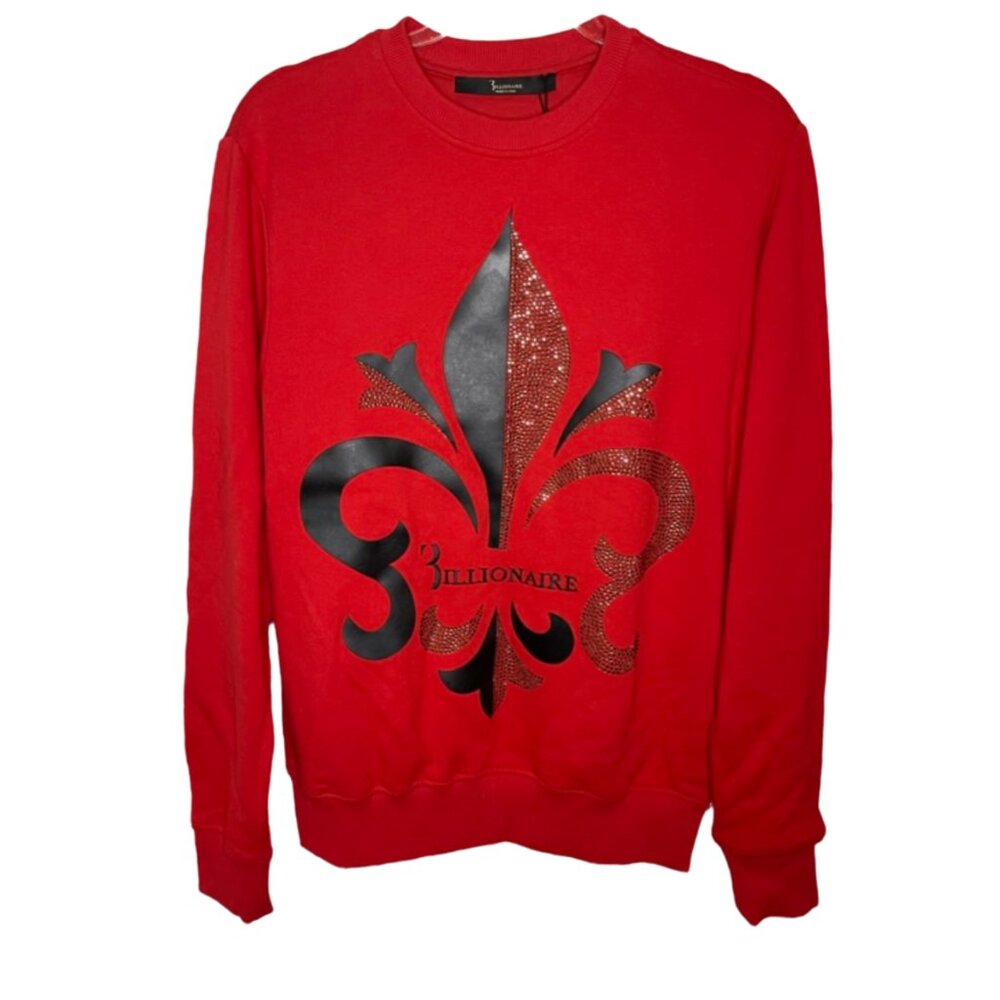 Billionaire Italian Couture | Red Logo Crew Neck Sweatshirt